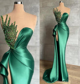 Gorgeous Emerald Green Long Mermaid Evening Formal Dress With Splits